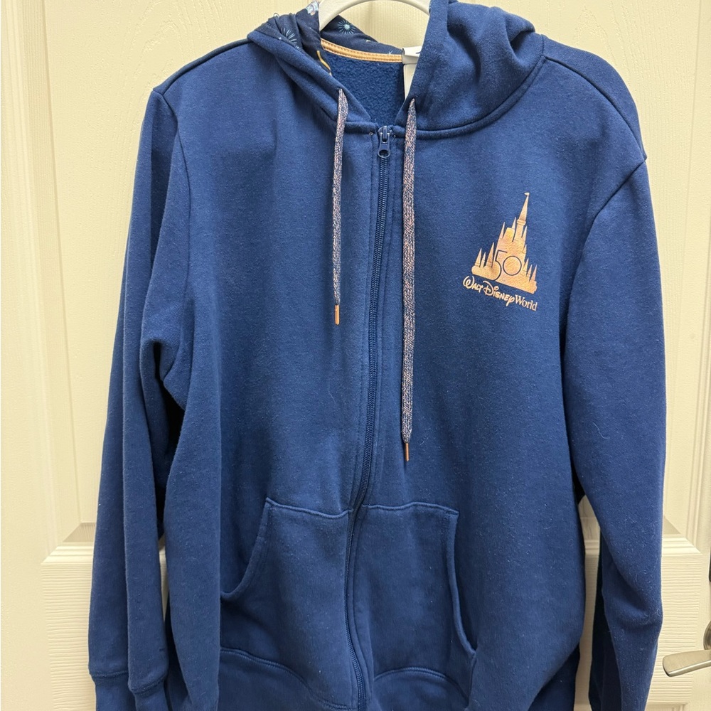 Disney World 50th Anniversary Zip-up Hoodie Sweatshirt 2XL Unisex